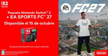 Nintendo anuncia un bundle de Nintendo Switch 2 con EA SPORTS FC 27. Llegará a tiendas seleccionadas desde el 15 de octubre de 2026.